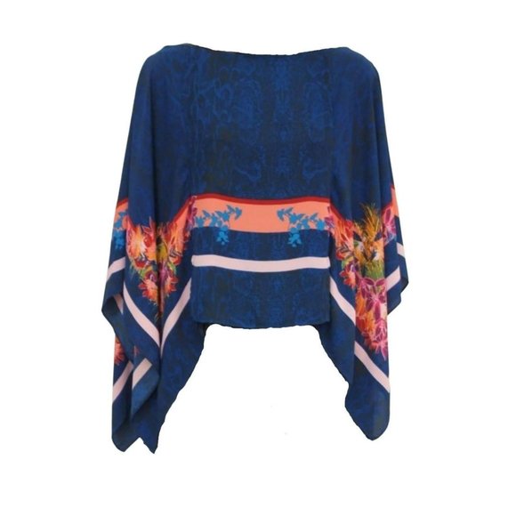 BCBGMaxAzria Tops - BCBGMaxAzria Kei Resort Collection Poncho Flowy Oversized Relaxed Fit Blouse Top